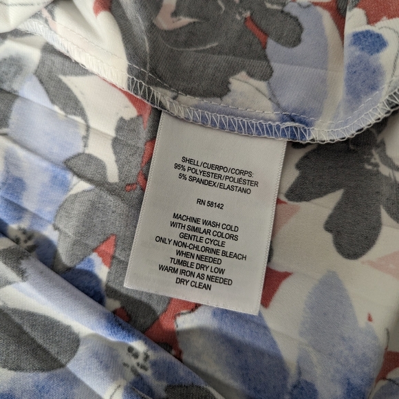 MAGGY LONDON red white blue floral midi dress size 6 - Picture 7 of 7